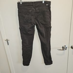 MOTHER Women's Black Washed Cargo Jeans